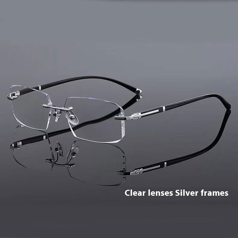 Diamond Rimmed Frameless Reading Glasses